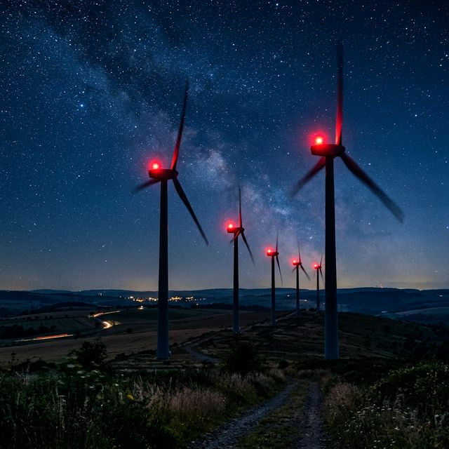 Trang trại gió về đêm Wind Việt Nam